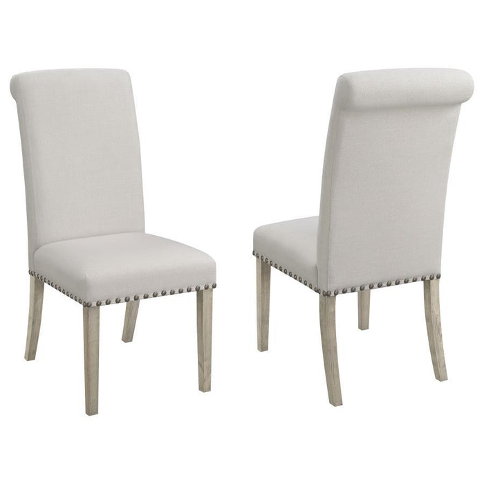 Salem - Fabric Upholstered Dining Side Chair (Set of 2) - Beige - Premium Chair Sets from CoasterEssence - Just $309! Shop now at Furniture Wholesale Plus  We are the best furniture store in Nashville, Hendersonville, Goodlettsville, Madison, Antioch, Mount Juliet, Lebanon, Gallatin, Springfield, Murfreesboro, Franklin, Brentwood