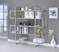 Elmer - 5-Shelf Bookshelf - Clear And Chrome - Premium Standard Bookcases from CoasterElevations - Just $569! Shop now at Furniture Wholesale Plus  We are the best furniture store in Nashville, Hendersonville, Goodlettsville, Madison, Antioch, Mount Juliet, Lebanon, Gallatin, Springfield, Murfreesboro, Franklin, Brentwood