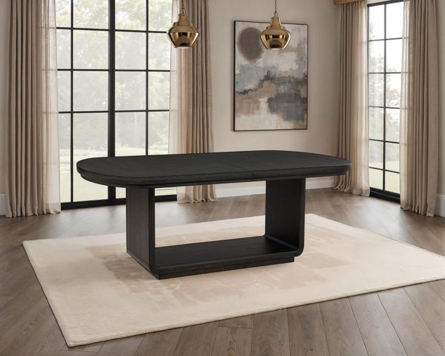 Leandro - 78" Extension Dining Room Table - Burnished Black – Dining Tables with Extensions by Coaster Fine Furniture at Furniture Wholesale Plus , Nashville furniture store