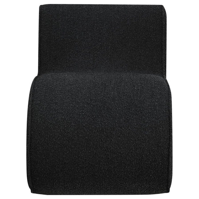 Ronea - Boucle Upholstered Armless Curved Chair – Armless Chairs by Coaster Fine Furniture at Furniture Wholesale Plus , Nashville furniture store