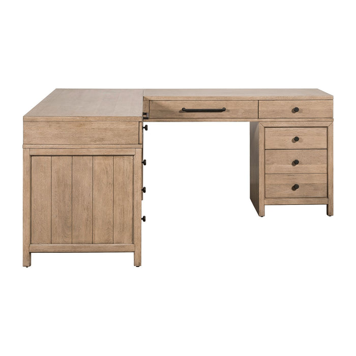 Proximity Place - L Shaped Desk - Barley Buff – Corner Desks by Liberty Furniture at Furniture Wholesale Plus , Nashville furniture store