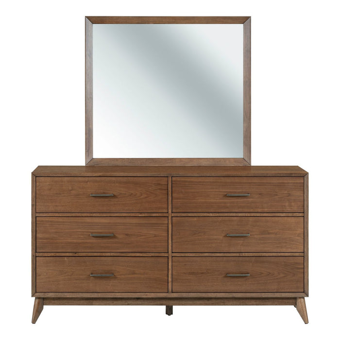 Century Modern - Dresser & Mirror - Walnut – Dresser & Mirror by Liberty Furniture at Furniture Wholesale Plus , Nashville furniture store