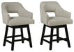 Tallenger - Upholstered Swivel Barstool (Set of 2) – Stool Sets by Signature Design by Ashley® at Furniture Wholesale Plus , Nashville furniture store
