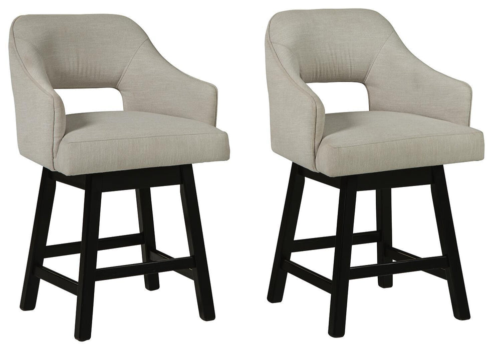 Tallenger - Upholstered Swivel Barstool (Set of 2) – Stool Sets by Signature Design by Ashley® at Furniture Wholesale Plus , Nashville furniture store