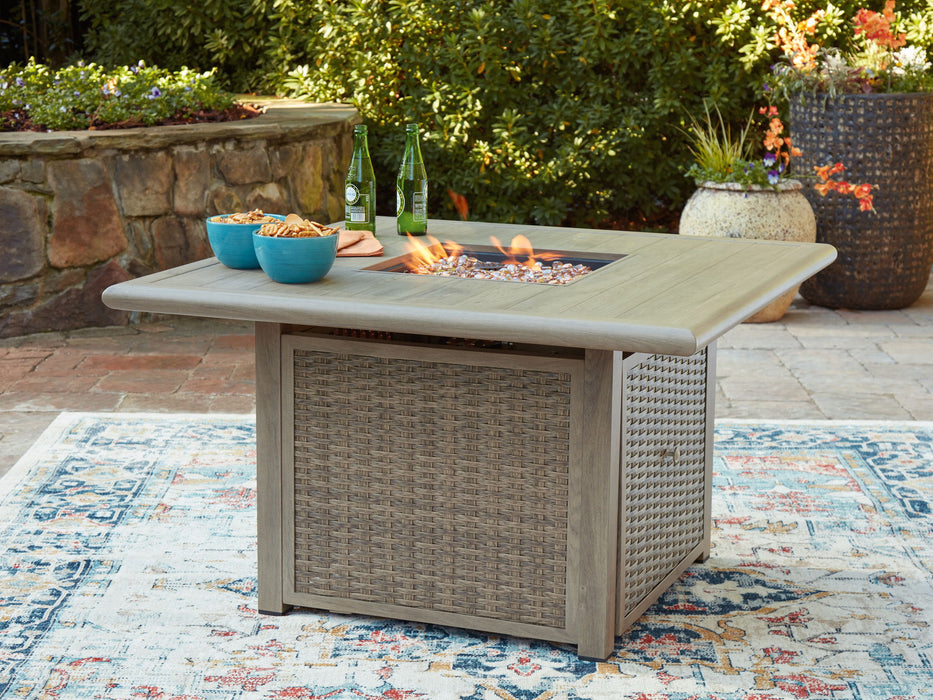 Cliff Trails - Beige - Square Fire Pit Table - Premium Fire Pits from Signature Design by Ashley® - Just $1138! Shop now at Furniture Wholesale Plus  We are the best furniture store in Nashville, Hendersonville, Goodlettsville, Madison, Antioch, Mount Juliet, Lebanon, Gallatin, Springfield, Murfreesboro, Franklin, Brentwood