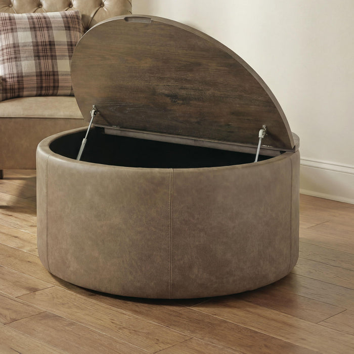 Bethanstone - Storage Ottoman - Warm Brown – Storage Ottomans by Signature Design by Ashley® at Furniture Wholesale Plus , Nashville furniture store