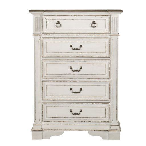 Abbey Park - 5 Drawer Chest - Antique White – Accent Chests by Liberty Furniture at Furniture Wholesale Plus , Nashville furniture store