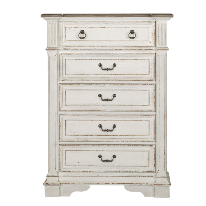 Abbey Park - 5 Drawer Chest - Antique White – Accent Chests by Liberty Furniture at Furniture Wholesale Plus , Nashville furniture store