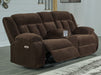 Free Wake - Double Relcining Power Loveseat With Console - Chocolate – Reclining Loveseats by Signature Design by Ashley® at Furniture Wholesale Plus , Nashville furniture store