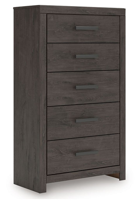 Prendonea - Five Drawer Chest - Charcoal – Accent Chests by Signature Design by Ashley® at Furniture Wholesale Plus , Nashville furniture store