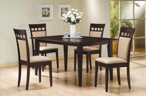 Gabriel - 5 Piece 59" Rectangular Dining Set - Cappuccino - Premium 5 Piece Dining Room Sets from Coaster Fine Furniture - Just $659! Shop now at Furniture Wholesale Plus  We are the best furniture store in Nashville, Hendersonville, Goodlettsville, Madison, Antioch, Mount Juliet, Lebanon, Gallatin, Springfield, Murfreesboro, Franklin, Brentwood