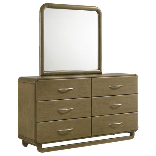 Amsbury - 6-Drawer Dresser And Mirror - Nutmeg – Dresser & Mirror by Coaster Fine Furniture at Furniture Wholesale Plus , Nashville furniture store