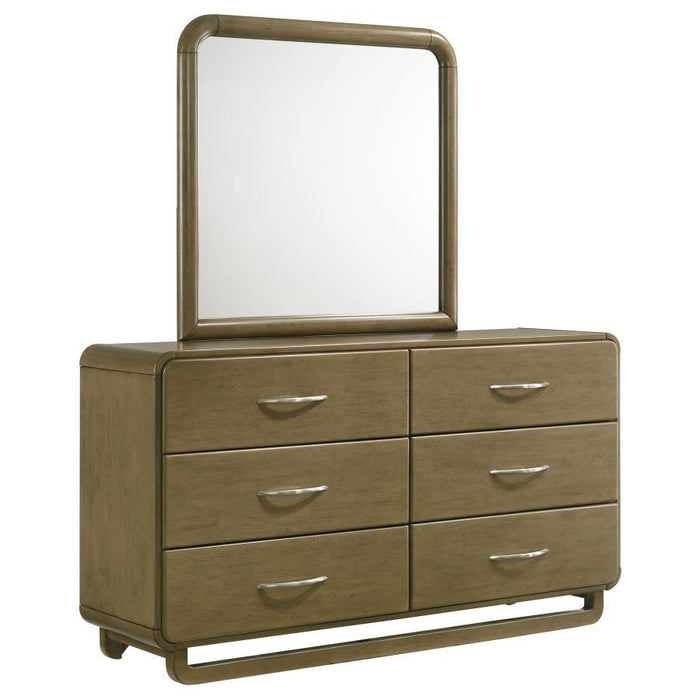 Amsbury - 6-Drawer Dresser And Mirror - Nutmeg – Dresser & Mirror by Coaster Fine Furniture at Furniture Wholesale Plus , Nashville furniture store