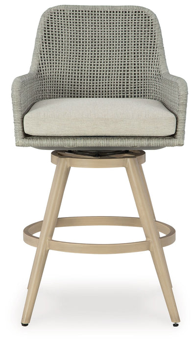 Seton Creek - Barstool With Cushion (Set of 2) - Beige / Gray – Stool Sets by Signature Design by Ashley® at Furniture Wholesale Plus , Nashville furniture store
