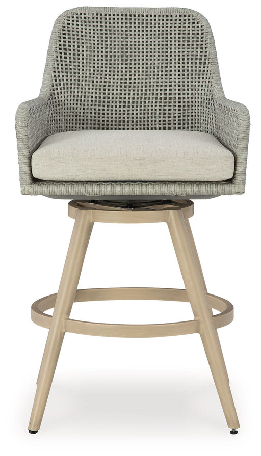 Seton Creek - Beige / Gray - Barstool With Cushion (Set of 2) - Premium Stool Sets from Signature Design by Ashley® - Just $1028! Shop now at Furniture Wholesale Plus  We are the best furniture store in Nashville, Hendersonville, Goodlettsville, Madison, Antioch, Mount Juliet, Lebanon, Gallatin, Springfield, Murfreesboro, Franklin, Brentwood