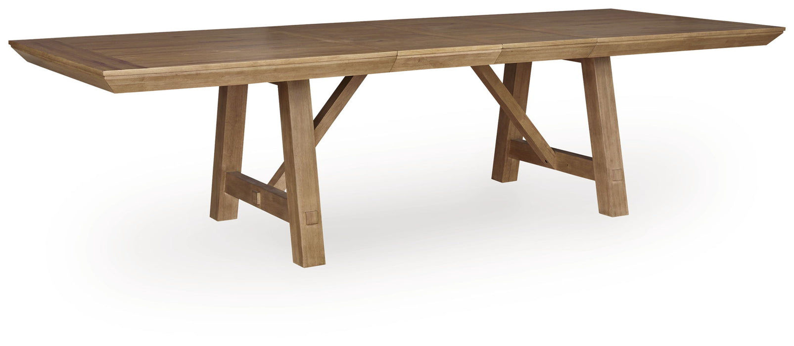 Ridgester - Rectangular Dining Room Extension Table - Light Brown – Dining Tables with Extensions by Benchcraft® at Furniture Wholesale Plus , Nashville furniture store