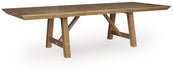 Ridgester - Rectangular Dining Room Extension Table - Light Brown – Dining Tables with Extensions by Benchcraft® at Furniture Wholesale Plus , Nashville furniture store