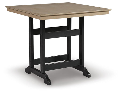 Fairen Trail - Square Counter TBL w/Umb OPT - Black / Driftwood – Dining Tables by Signature Design by Ashley® at Furniture Wholesale Plus , Nashville furniture store