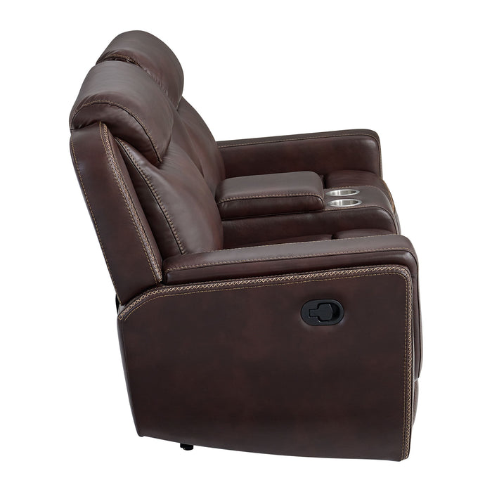 Panther - Motion Loveseat With Console - Neono Brown – Reclining Loveseats by Elements International at Furniture Wholesale Plus , Nashville furniture store