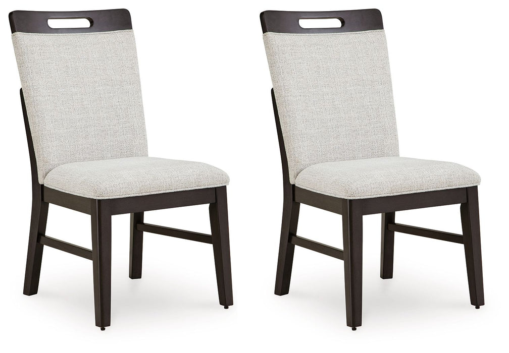 Neymorton - Dining Upholstered Side Chair (Set of 2) - Light Gray / Brown – Chair Sets by Signature Design by Ashley® at Furniture Wholesale Plus , Nashville furniture store