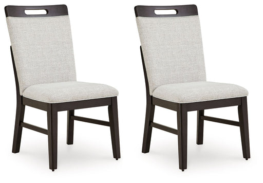 Neymorton - Dining Upholstered Side Chair (Set of 2) - Light Gray / Brown – Chair Sets by Signature Design by Ashley® at Furniture Wholesale Plus , Nashville furniture store