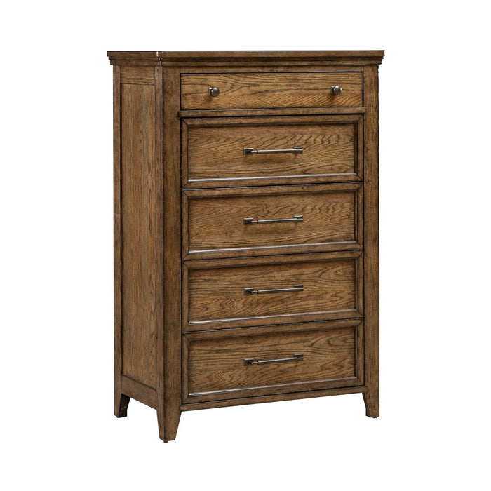 Carolina Park - 5 Drawer Chest - Amber Brown – Accent Chests by Liberty Furniture at Furniture Wholesale Plus , Nashville furniture store