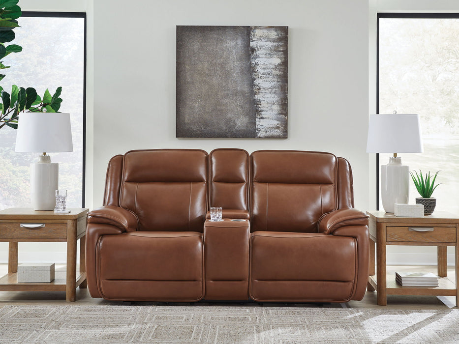 Healy Pier - Power Reclining Loveseat With Console / Adj Headrest - Chocolate – Reclining Loveseats by Signature Design by Ashley® at Furniture Wholesale Plus , Nashville furniture store