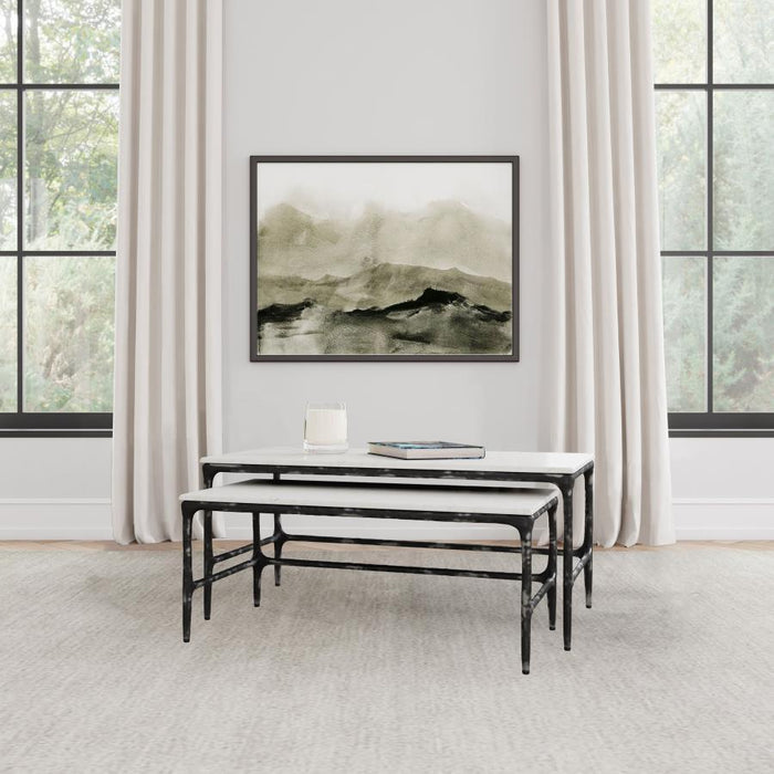 Ebby - 2 Piece Genuine Marble Top Nesting Coffee Tables - White – Nesting Tables by Coaster Fine Furniture at Furniture Wholesale Plus , Nashville furniture store