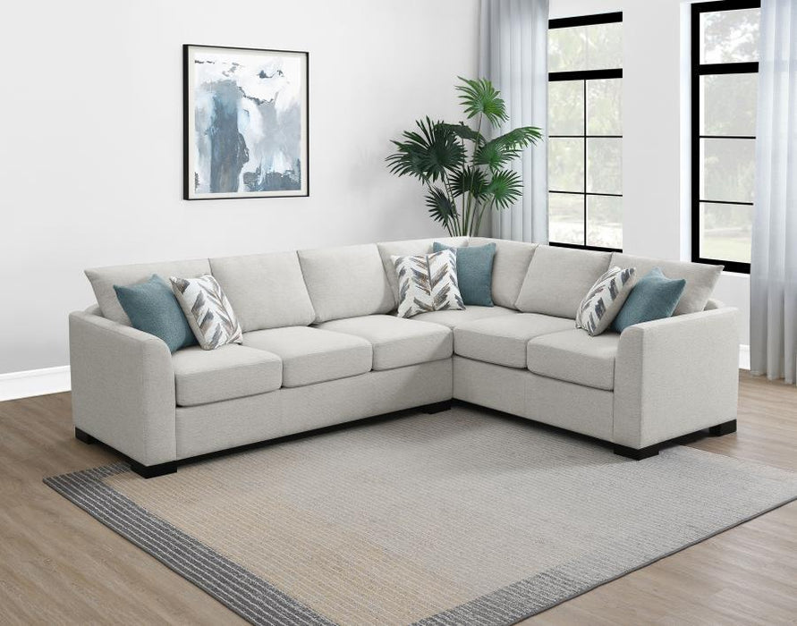 Ashford - Chenille Upholstered Sleeper Sectional Sofa - Greige – Stationary Sectionals by Coaster Fine Furniture at Furniture Wholesale Plus , Nashville furniture store