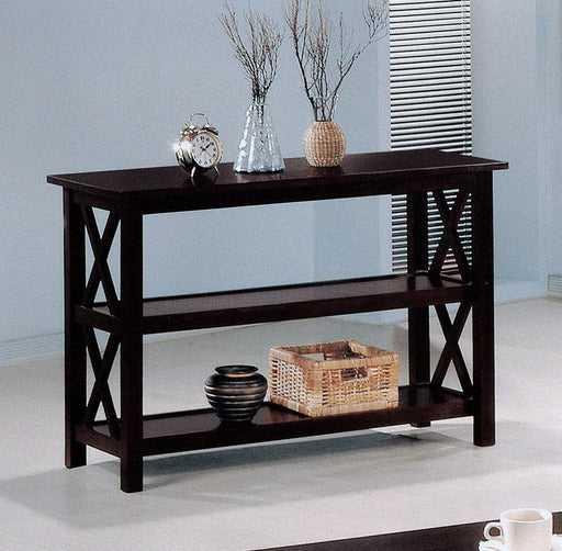 Rachelle - 2-Shelf Wood Entryway Console Table - Deep Merlot – Console Tables by CoasterEssence at Furniture Wholesale Plus , Nashville furniture store