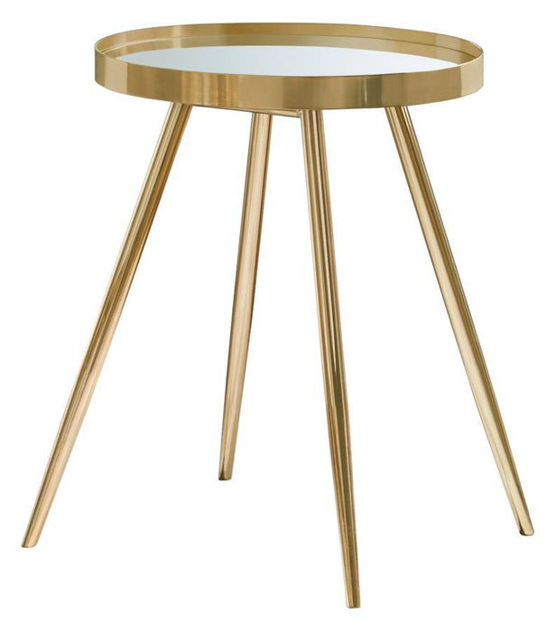 Kaelyn - Round Mirror Top End Table – End Tables by CoasterEssence at Furniture Wholesale Plus , Nashville furniture store