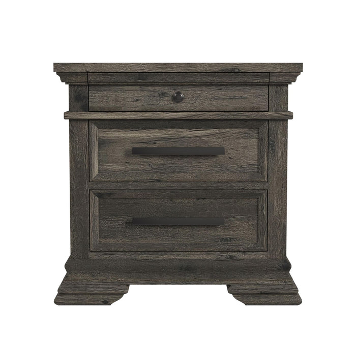 Park Ridge - 3-Drawer Nightstand - Charcoal – Accent Nightstands by Elements International at Furniture Wholesale Plus , Nashville furniture store