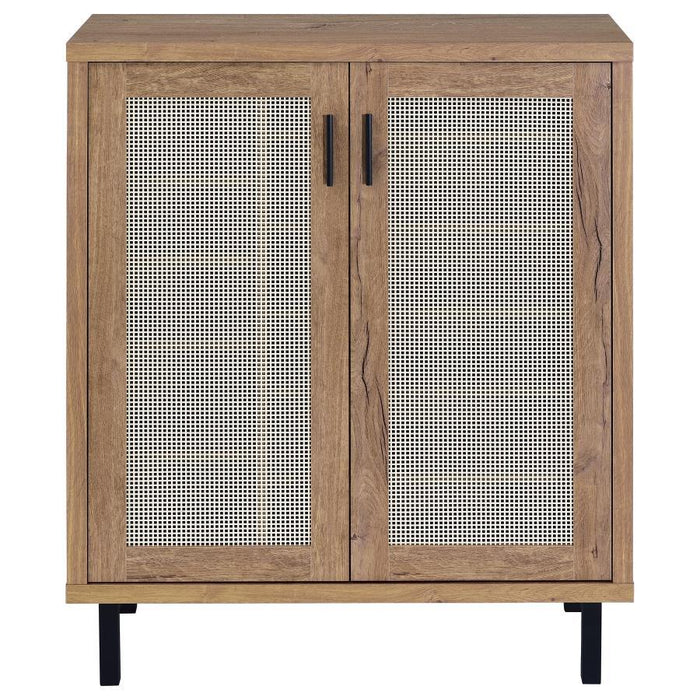 Teller - 2-Door Shoe Storage Cabinet - Natural Oak – Accent Cabinets by Coaster Fine Furniture at Furniture Wholesale Plus , Nashville furniture store