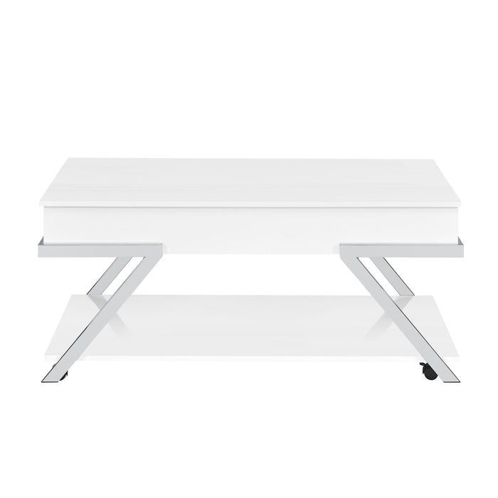 Zena - Lift-Top Cocktail Table With Casters - White – Cocktail Tables by Steve Silver Furniture at Furniture Wholesale Plus , Nashville furniture store