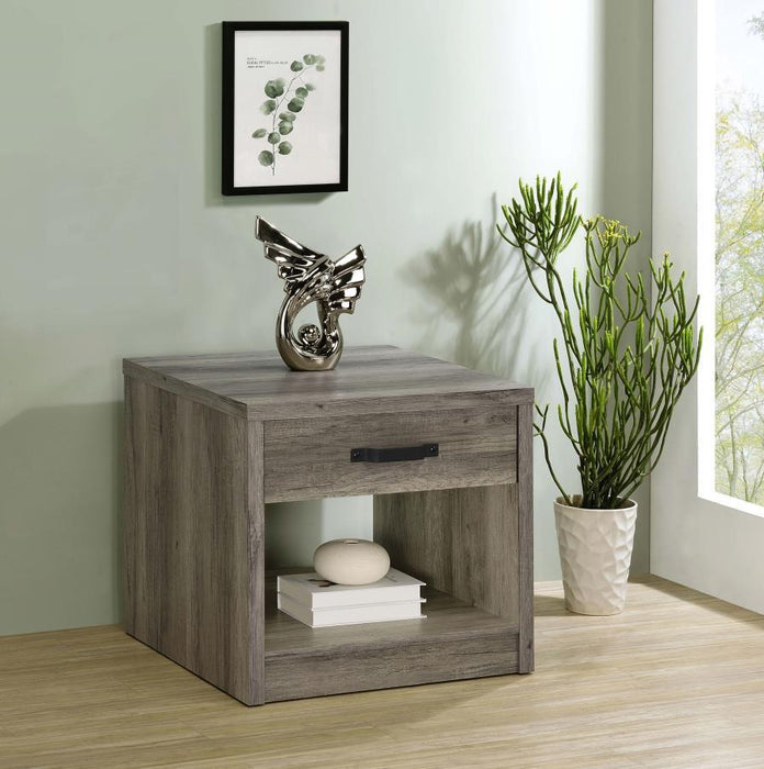 Felix - 1-Drawer Engineered Wood Side End Table - Gray Driftwood – End Tables by Coaster Fine Furniture at Furniture Wholesale Plus , Nashville furniture store