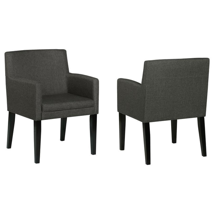 Catherine - Upholstered Dining Arm Chair (Set of 2) - Gray – Chair Sets by Coaster Fine Furniture at Furniture Wholesale Plus , Nashville furniture store
