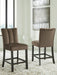 Jeshina - Upholstered Barstool (Set of 2) - Mocha – Stool Sets by Signature Design by Ashley® at Furniture Wholesale Plus , Nashville furniture store