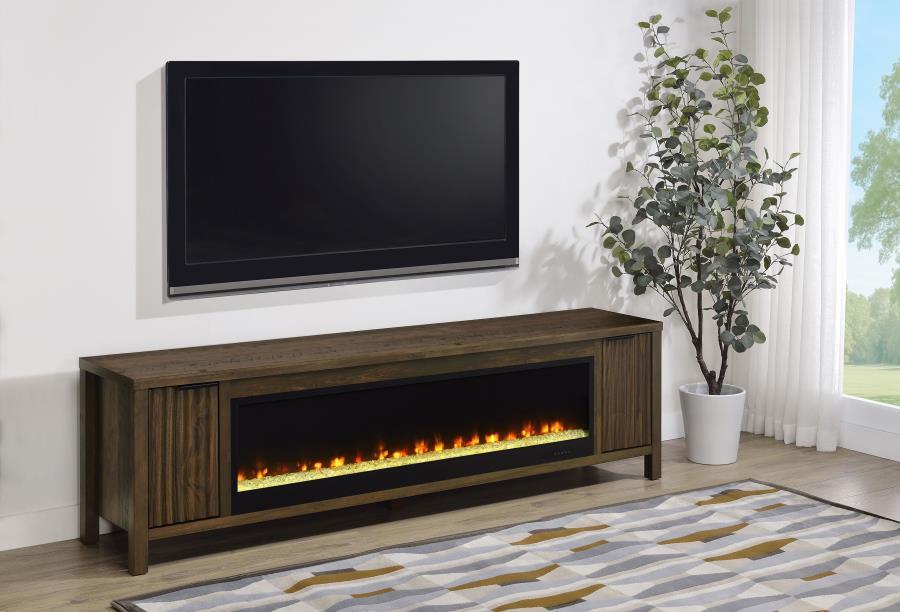 Carey - 79" TV Stand Fireplace Media Console - Dark Pine – Fireplace TV Stands by Coaster Fine Furniture at Furniture Wholesale Plus , Nashville furniture store