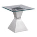 Jenny - Glass Top Stainless Steel Table – End Tables by CoasterEveryday at Furniture Wholesale Plus , Nashville furniture store