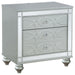 Gunnison - 2-Drawer Nightstand - Silver Metallic – Accent Nightstands by CoasterEssence at Furniture Wholesale Plus , Nashville furniture store