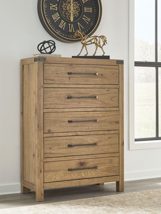 Ridgester - Five Drawer Chest - Light Brown – Accent Chests by Benchcraft® at Furniture Wholesale Plus , Nashville furniture store