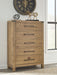 Ridgester - Five Drawer Chest - Light Brown – Accent Chests by Benchcraft® at Furniture Wholesale Plus , Nashville furniture store
