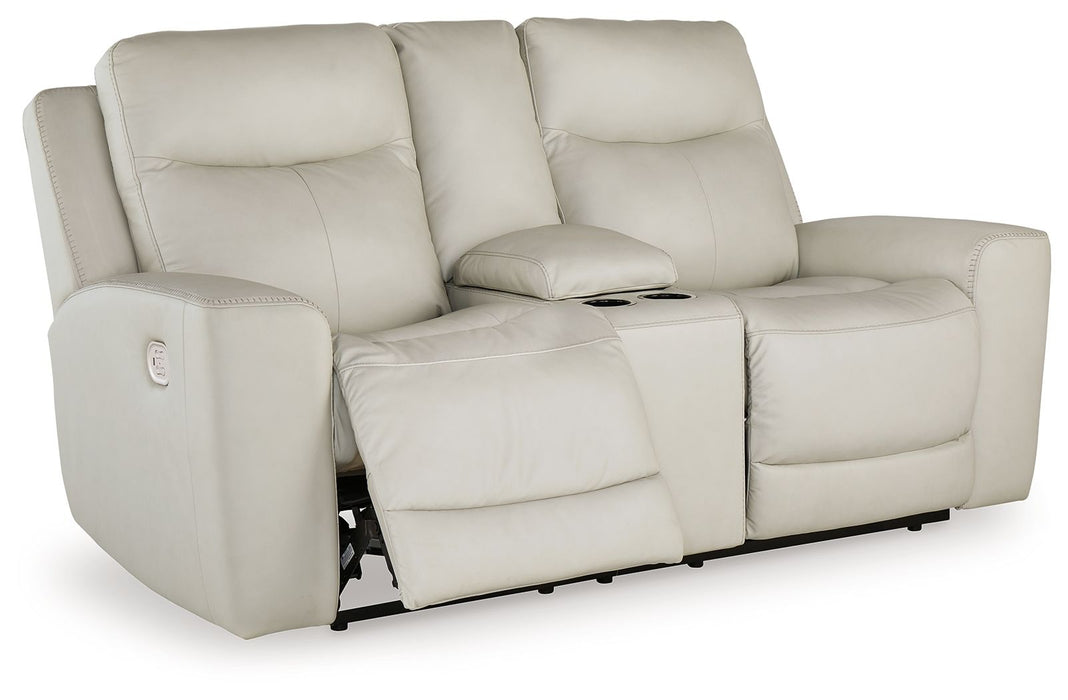 Mindanao - Power Reclining Loveseat With Console /Adj Hdrst – Reclining Loveseats by Signature Design by Ashley® at Furniture Wholesale Plus , Nashville furniture store