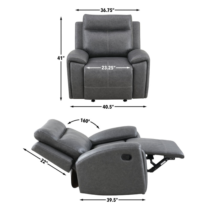 Gaston - Manual Recliner - Gray – Reclining Chairs by Steve Silver Furniture at Furniture Wholesale Plus , Nashville furniture store