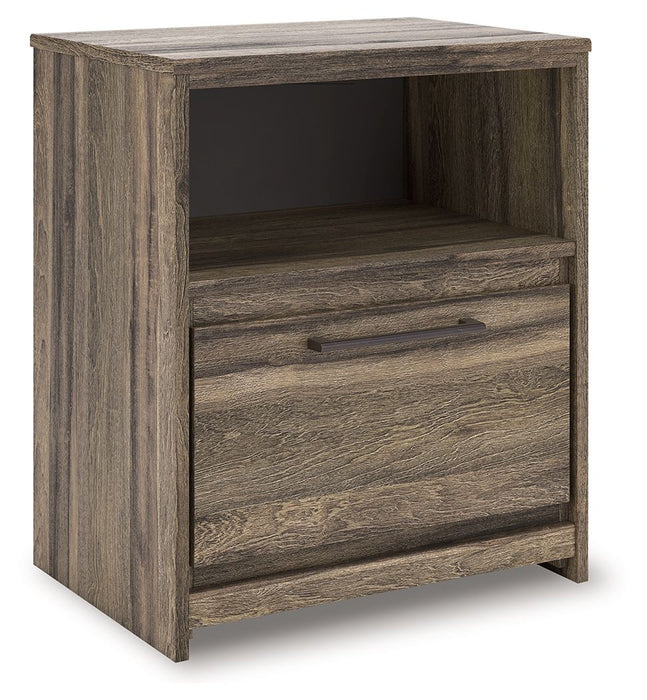 Elbrim - One Drawer Night Stand - Brown – Nightstands w/ Charging Stations by Signature Design by Ashley® at Furniture Wholesale Plus , Nashville furniture store