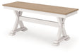Purlaney - Large Dining Room Bench - Antique White / Natural – Dining Benches by Signature Design by Ashley® at Furniture Wholesale Plus , Nashville furniture store