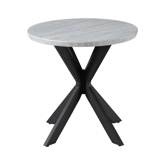 Keyla - Faux Marble Round End Table - Gray – End Tables by Steve Silver Furniture at Furniture Wholesale Plus , Nashville furniture store