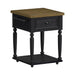 Heritage - Chopping Block Island With Casters - Oak Brown And Black – Islands by Elements International at Furniture Wholesale Plus , Nashville furniture store