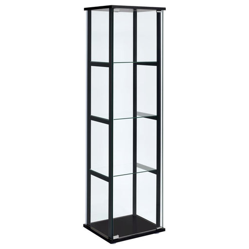 Cyclamen - 4-Shelf Clear Glass Curio Display Cabinet - Black - Premium Curio Cabinets from CoasterEveryday - Just $249! Shop now at Furniture Wholesale Plus  We are the best furniture store in Nashville, Hendersonville, Goodlettsville, Madison, Antioch, Mount Juliet, Lebanon, Gallatin, Springfield, Murfreesboro, Franklin, Brentwood