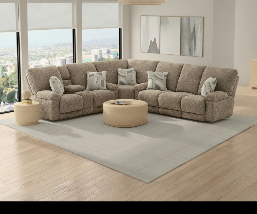 Beacon - Power Lay Flat Triple Reclining Sofa With DropDown Table / Storage Arm / Extended Ottoman - Mushroom – Reclining Sectionals by Catnapper at Furniture Wholesale Plus , Nashville furniture store